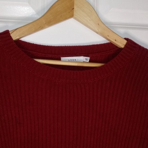 Lush Puff Sleeve Ribbed Sweater In Copper Size L - Picture 8 of 12